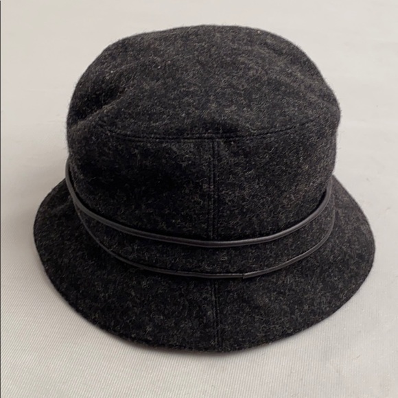 Coach dark gray black wool nylon trilby fedora hat S main image 3